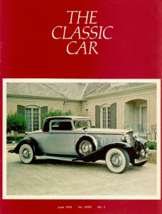 THE CLASSIC CAR 1979 JUNE - '31 IMPERIAL 8 CG LEBARON, MORMAN 16, BUICK 90